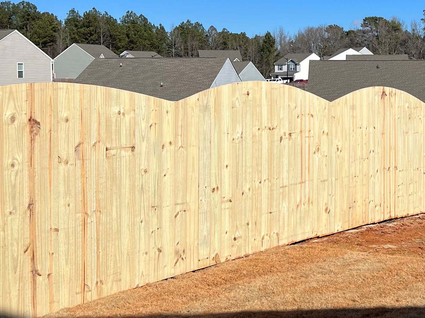 Photo of a the Triangle wood fence