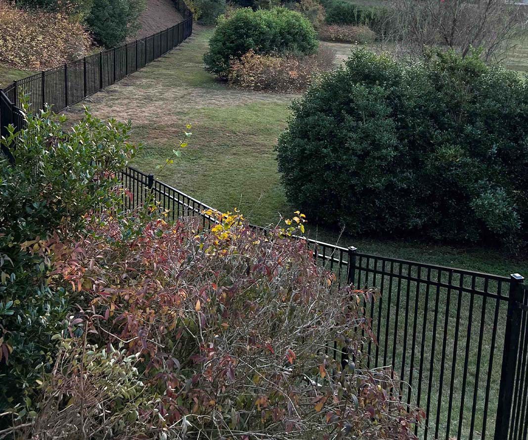 Ornamental Iron fence installation for the Youngsville North Carolina area.