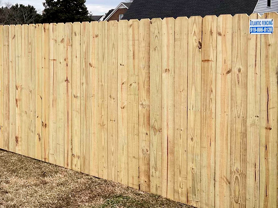 Apex NC stockade style wood fence