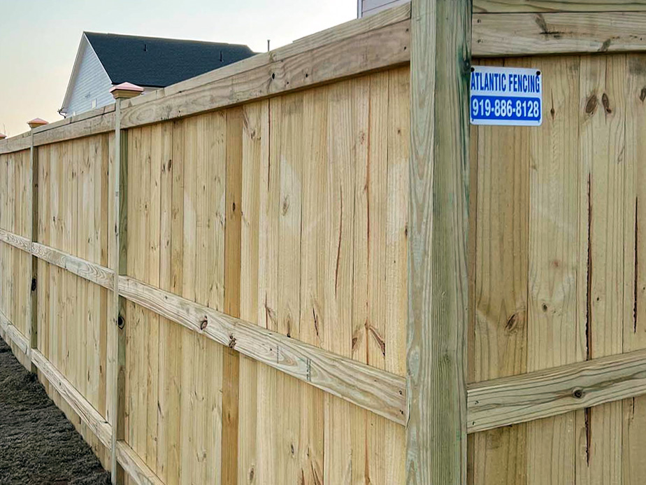 Durham NC cap and trim style wood fence
